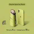 Compact mini flat five-fold umbrella in avocado green with UPF 50+ UV protection - Matcha Green