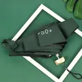 Parapluie plat compact vert foncé à cinq plis avec protection UV UPF 50+ - Vert Foncé
