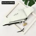 Mini parapluie de poche plat pliable en 5, coloris blanc sable avec protection UV 50+ - Blanc Cassé