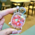 Close-up of mini transparent acrylic turtle shaker ornament with red bead filling - Luminous Bubble Bead Turtle (Without Buckle) / 1 Piece (Without Keychain) / Red