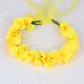 Diadema de corona de flores amarillas vibrantes con cintas para estilo de bosque - Estilo Floral Amarillo (38)