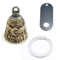 Retro motorcycle guardian bell with 'Never ride faster' quote and keyring set - Bell with Key Ring and Black Spacer / Gold & Silver