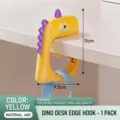 Durable yellow dinosaur-shaped portable desk edge schoolbag hook made of high-quality ABS material - 1 Piece / Little Dinosaur - Yellow