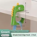 Portable green dinosaur shaped desk edge schoolbag hook for student office table - 1 Piece / Little Dinosaur - Green