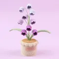 Handmade purple crochet potted flower bellflower for home office desktop decoration - 9-Head Gradient Purple Lily of the Valley Potted (Large Cylindrical Pot)