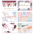 Set of 6 watercolor greeting cards with gold foil lettering for various occasions. - Abstract Watercolor Wishes Style (531) / With Envelope