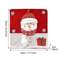 Rote gestrickte Weihnachts-Schneemann-Stuhlabdeckung für festliche Heimdekoration - Rot-weißer gestrickter Stuhlbezug - Schneemann