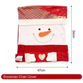 Weihnachtliche Stuhlhusse mit Schneemann-Motiv für festliche Esszimmerdekorationen - Roter Bronzier-Stuhlbezug - Schneemann