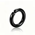Minimalistische zwarte titanium stalen oorklem voor heren, hoogglanzend. - 14mm / Zwart