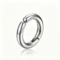 Gepolijste zilveren titaniumstalen oorring voor heren, hypoallergene dagelijkse sieraden - 14mm / Staalkleur