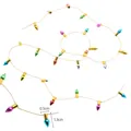Multicolor electroplated Christmas bullet bead garland for tree decoration, 1.3cm beads - 50cm Pack / Gold Thread - Multi-color