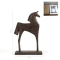 Handcrafted retro abstract resin horse sculpture for home office decor, height 35cm - Rusted Horse (8788-A)