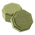 Boîte à bagues octogonale en velours vert de qualité supérieure avec trois fentes - Vert Militaire