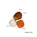Luxury 14K gold plated titanium steel open ring featuring colorful natural stone drops - Open Design Three-Stone Cluster (XBR250803) / Multicolor 29 (Tiger's Eye & White Agate & Orange Agate)
