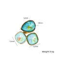 Luxury aqua blue stone titanium steel open ring with 12mm and 18mm dimension details - Open Design Three-Stone Cluster (XBR250803) / Royal Blue