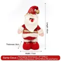 Decorative Plush Santa Claus doll for Christmas, height 40cm, classic red and white finish - Red Gold Foil Standing Santa Figurine