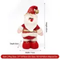 Decorative Plush Santa Claus doll for Christmas, height 40cm, classic red and white finish - Red Gold Foil Standing Santa Figurine