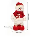 Adorable Christmas snowman plush doll ornament with red knitted hat and scarf decoration - Red Gold Foil Standing Snowman Figurine