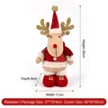 Adorable Christmas reindeer plush doll with red hat and golden antlers, 35cm height. - Red Gilded Standing Reindeer Gnome