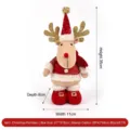 Adorable Christmas reindeer plush doll with red hat and golden antlers, 35cm height. - Red Gilded Standing Reindeer Gnome