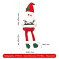 Handmade Christmas Santa gnome plush doll ornament with pointed knitted hat, 39cm height - Red and Green Knitted Dangle Leg Santa Gnome