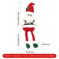 Handmade Christmas Santa gnome plush doll ornament with pointed knitted hat, 39cm height - Red and Green Knitted Dangle Leg Santa Gnome