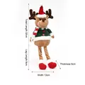 Plush Christmas reindeer doll with green knitted sweater and red hat ornament - Red and Green Knitted Dangle Leg Reindeer Gnome