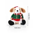 Christmas plush dog toy with green knitted sweater and striped scarf for home decor - Big Ear Dog Gnome Bowknot Style