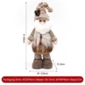 Soft plush Christmas gnome doll featuring a tall patterned knitted hat and faux fur beard - Brown Standing Santa Gnome