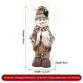 Plush Christmas snowman gnome ornament in brown knit hat and scarf, 40cm height - Brown Standing Snowman Gnome