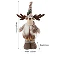 Handcrafted Christmas reindeer plush ornament with knitted hat and 50cm standing height - Brown Standing Reindeer Gnome