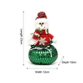 Christmas snowman plush doll ornament with red knitted hat and green sequined base - Snowman Doll in Sequin Bag