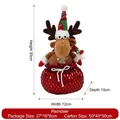 Cute Christmas reindeer plush gnome with green knit hat in sparkly red gift bag - Elk Doll in Sequin Bag