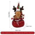 Lindo reno de Navidad de peluche con gorro de punto verde en bolsa de regalo roja - Reno