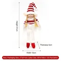 Christmas plush elf doll with red striped knit hat and long blond braids decoration - Red Striped Elf Doll