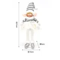 Grey Christmas gnome plush doll with knitted striped hat and long legs for decor - Grey Striped Elf Doll
