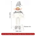 Grey Christmas gnome plush doll with knitted striped hat and long legs for decor - 51cm / Gray