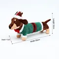 Holiday dachshund plush toy wearing a festive green knitted sweater for Christmas decor - Dachshund Doll in Green Clothes