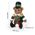 Christmas Nutcracker soldier teddy bear plush toy in green uniform, 30cm height - Sitting Soldier Teddy Bear Green