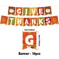 Decorative Thanksgiving maple leaf pumpkin banner set with 14pcs printed flags for party - Thanksgiving Banner / 14/15 Pieces