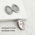 Detaillierte Maße und Abmessungen für ovalen Fotomedaillon-Anhänger aus Edelstahl - Dekoratives Muster Oval-Stil (YY036)