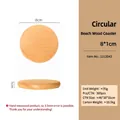 Sottobicchiere rotondo in legno di faggio naturale resistente al calore 8cm - Sottobicchiere Rotondo in Faggio da 8 cm