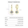 Eleganti orecchini pendenti placcati oro 14K con pietre di moissanite colore D - Orecchini in moissanite da 1,2 carati a stella a otto punte bubble / Oro
