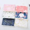 Set mit sechs eleganten Dankeskarten mit Goldfolie, Blumen- und Marmor-Aquarelldesigns. - Marmortextur & Aquarell Floral Stil (S410) / 6-teiliges Set (mit Umschlägen)