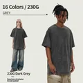 Zwaargewicht 230g gewassen antracietgrijs streetwear t-shirt korte mouw - M / Tops / donkergrijs