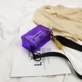 Bolso bandolera de PVC transparente violeta a la moda con elegante estampado letras - Talla única / Púrpura