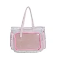 Japanese style pink ita bag for students with lace trim and clear window - Single Bag / Pink