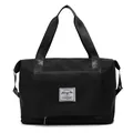 Black waterproof foldable travel bag with wet dry separation for gym and luggage - Foldable Type / 19 Inch / Black