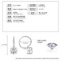 Elegantes pendientes de plata con corte cojín y halo de circonitas cúbicas brillantes - Cuadrado Geométrico / Plata
