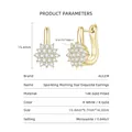 Pendientes de botón de copo de nieve de moissanita elegantes en oro laminado de 14K - Pendiente Estrella de Moissanita / Dorado
